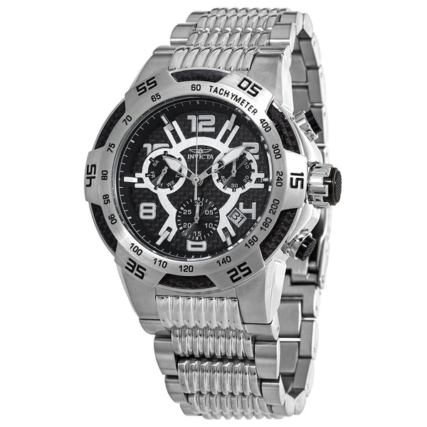 Invicta Speedway Chronograph Black Carbon Fiber  Dial Men's Watch #25285 - Watches of America