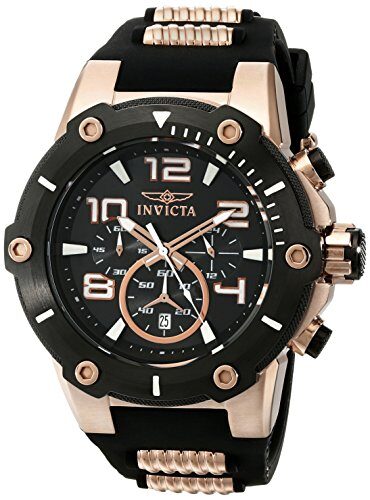 Invicta Speedway Chronograph Black Dial Black Polyurethane Men's Watch #17201 - Watches of America