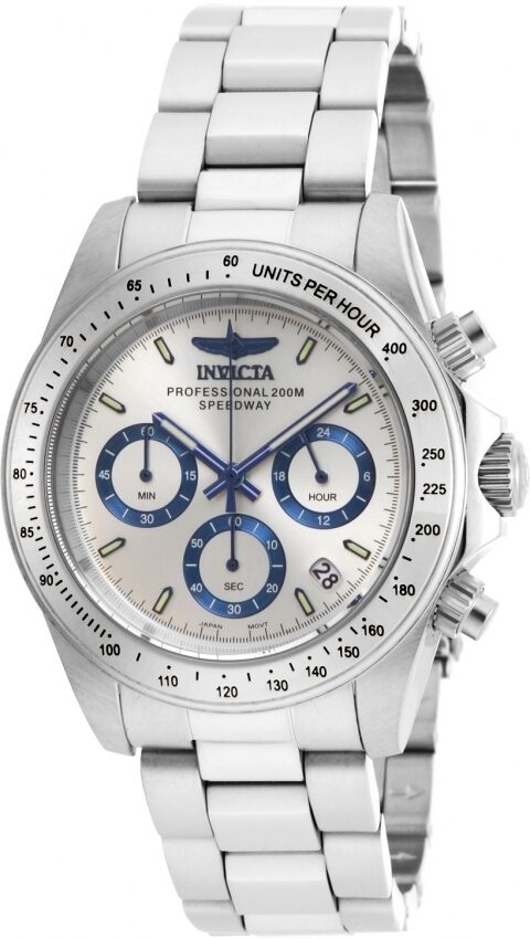 Invicta Speedway Chronograph Silver Dial Stainless Steel Men's Watch #17311 - Watches of America