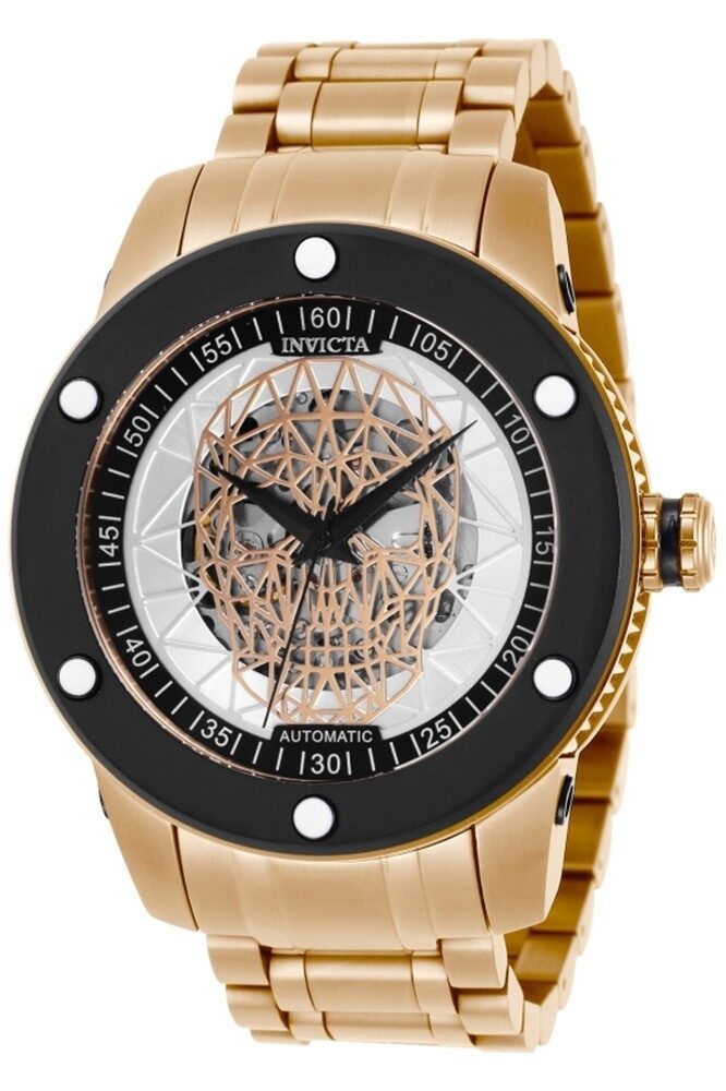 Invicta Speedway Skull Automatic Silver Dial Men's Watch #27618 - Watches of America