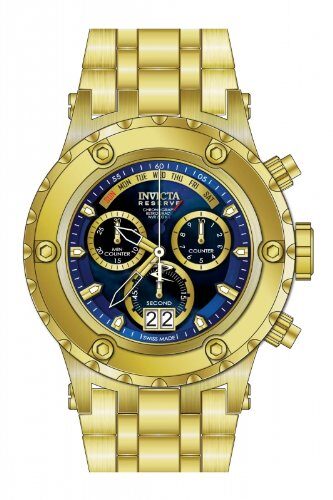 Invicta Subaqua Chronograph Blue Dial Gold-plated Men's Wartch #80488 - Watches of America