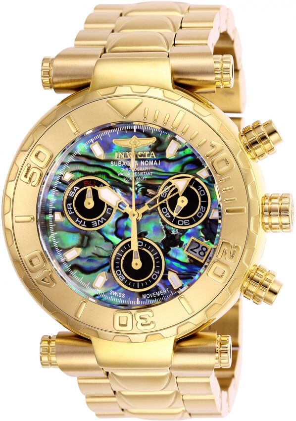 Invicta Subaqua Chronograph Green Abalone Dial Men's Watch #25801 - Watches of America