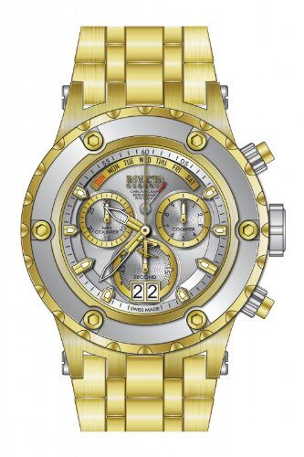 Invicta Subaqua Chronograph Silver Dial Gold-plated Men's Wartch #80486 - Watches of America