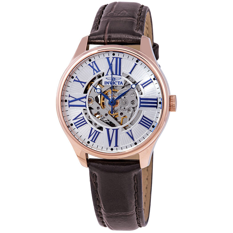 Invicta Vintage Automatic Silver Skeleton Dial Ladies Watch #23660 - Watches of America