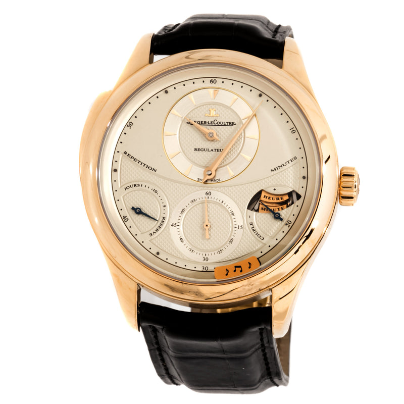 Jaeger LeCoultre Master Grand Tradition 18kt Yellow Gold Black Leather Men's Watch #Q5011410 - Watches of America