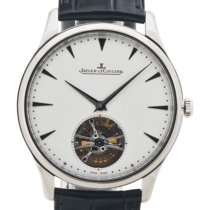 Jaeger LeCoultre Master Ultra Thin Tourbillon Silver Dial 8K White Gold Men's Watch #Q1323420 - Watches of America