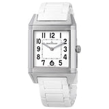 Jaeger LeCoultre Reverso Squadra White Dial Stainless Steel White Rubber Ladies Watch #Q7048720 - Watches of America