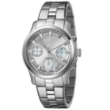 JBW Alessandra Silver-tone Diamond Chronograph Dial Steel Bracelet Ladies Watch #JB-6217-K - Watches of America