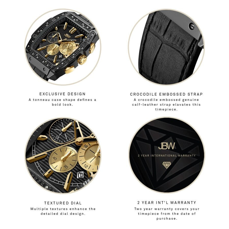 JBW Echelon Quartz Black Dial Men's Watch #J6379A - Watches of America #4