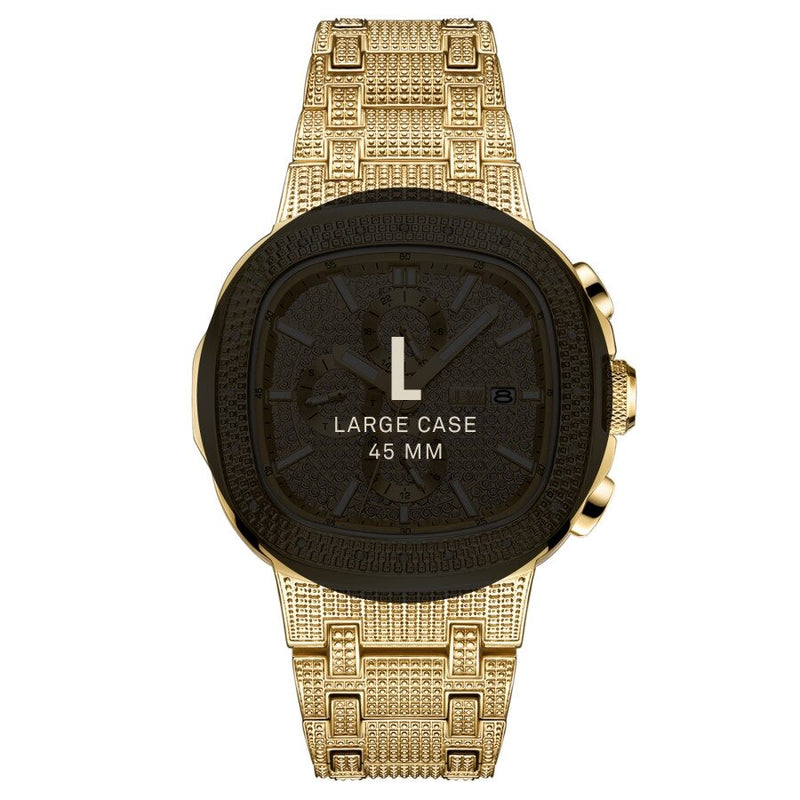 JBW Heist Quartz Diamond Gold Dial Men's Watch #J6380A - Watches of America #5