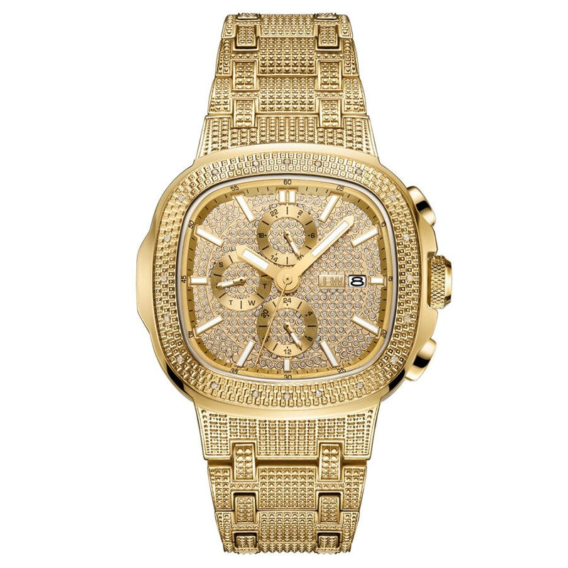 JBW Heist Quartz Diamond Gold Dial Men's Watch #J6380A - Watches of America