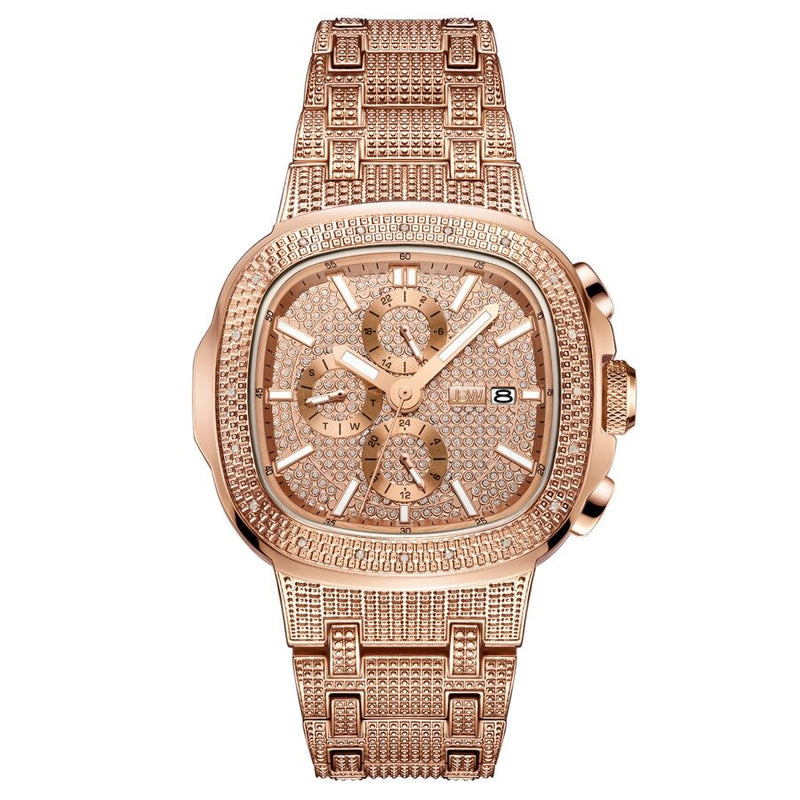 JBW Heist Quartz Diamond Rose Dial Men's Watch #J6380C - Watches of America