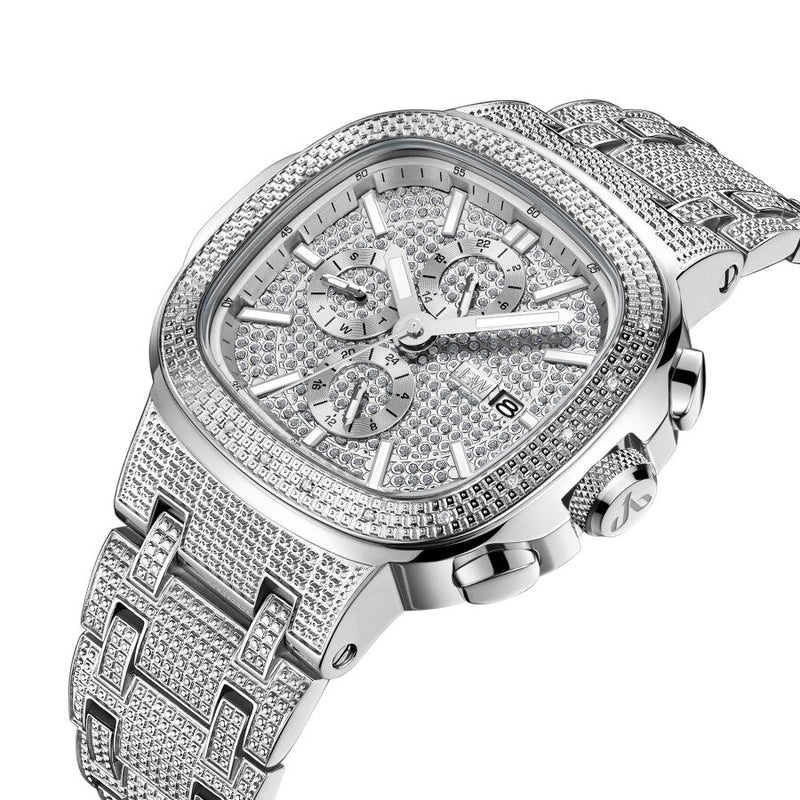 JBW Heist J6380D Reloj de cuarzo con esfera plateada y diamante para hombre Watches of America