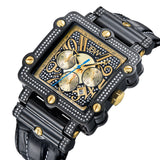 JBW Phantom Black Chronograph Crystal Dial Black IP Steel Diamond Men's Watch #JB-6215-238-F - Watches of America #2