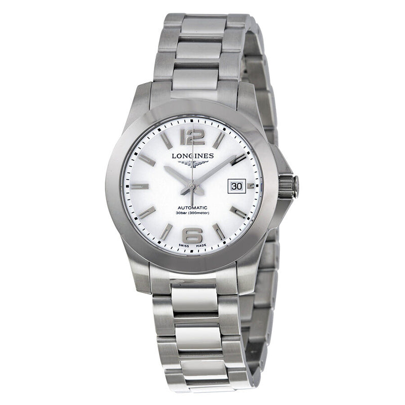 Longines Conquest Automatic White Dial Stainless Steel Ladies Watch #L3.276.4.16.6 - Watches of America