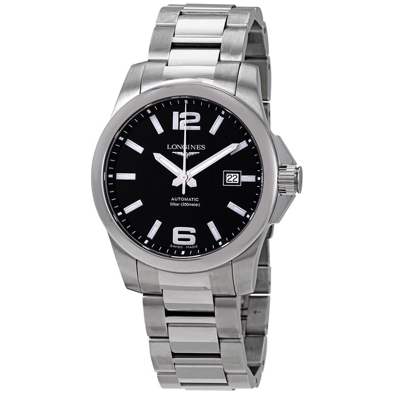 Longines Conquest Black Dial Automatic Men's 41mm Watch #L3.777.4.58.6 - Watches of America