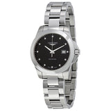 Longines Conquest Black Dial Diamond Ladies Watch #L3.378.4.57.6 - Watches of America