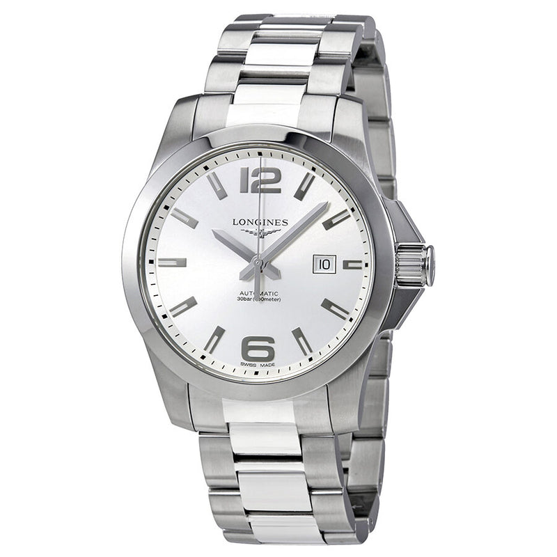 Longines Conquest Automatic Silver Dial Men's 43mm Watch #L3.778.4.76.6 - Watches of America