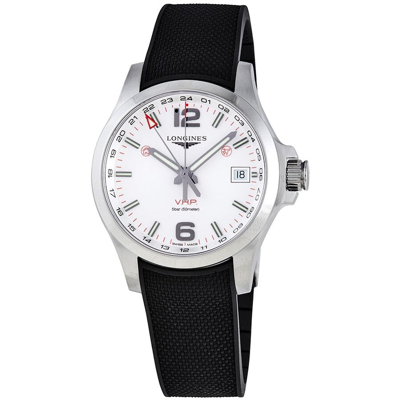 Longines Conquest V.H.P. Quartz Silver Dial Men's Watch #L37184769 - Watches of America