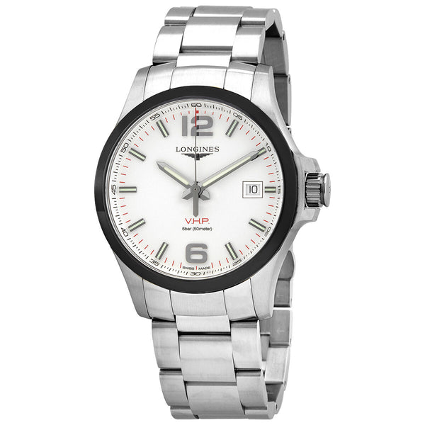 Longines Conquest V.H.P. Perpetual Quartz Silver Dial Men's Watch #L3.729.4.76.6 - Watches of America