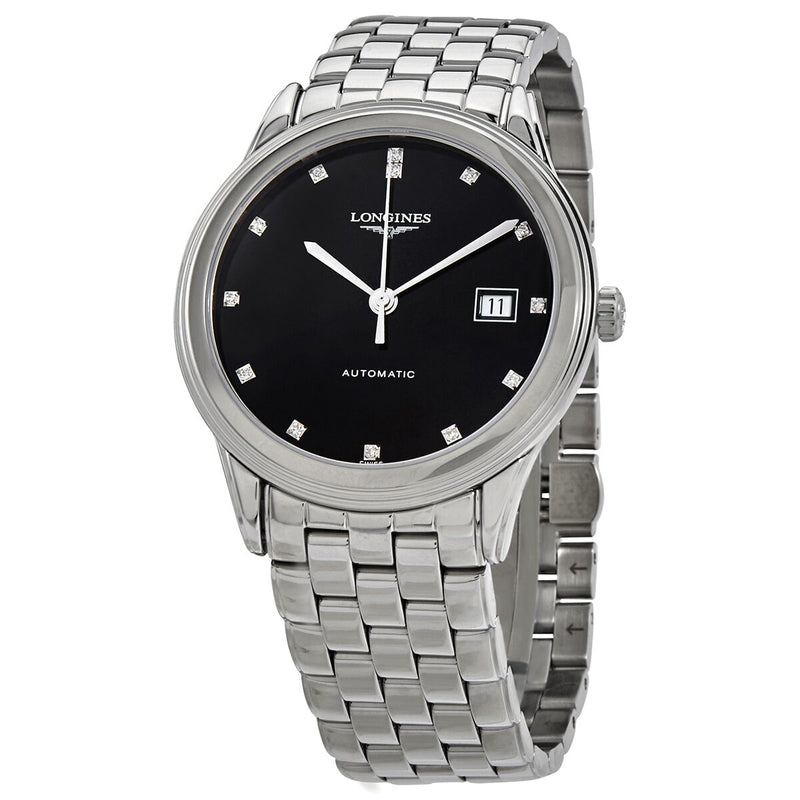 Longines Flagship Automatic Diamond Black Dial Men's Watch #L4.974.4.57.6 - Watches of America