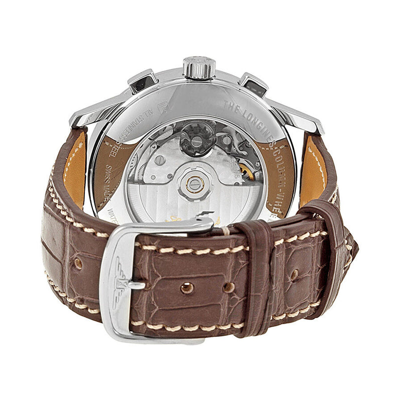 Longines Heritage Collection Automatic Chronograph Silver Dial Brown Leather Men's Watch L27494022 #L2.749.4.02.2 - Watches of America #3