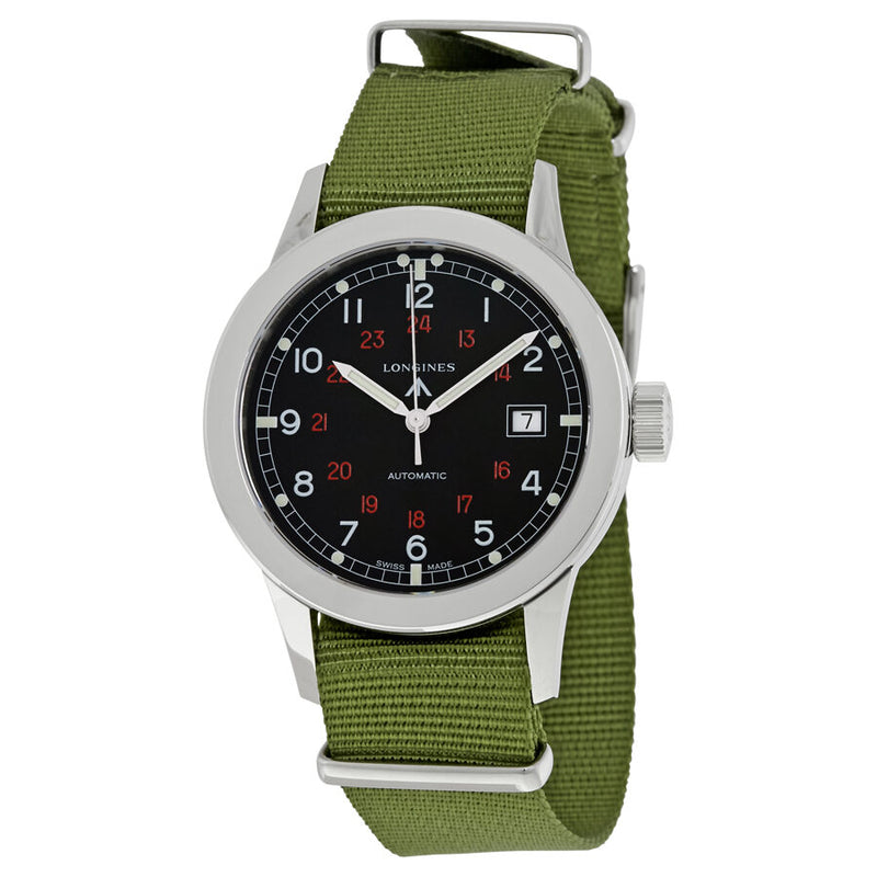 Longines Heritage Military Black Automatic Men's Watch L28324535#L2.832.4.53.5 - Watches of America