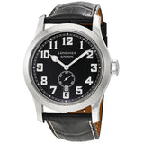 Longines Heritage Miltary Automatic Black Leather Men's Watch #L28114530 - Watches of America