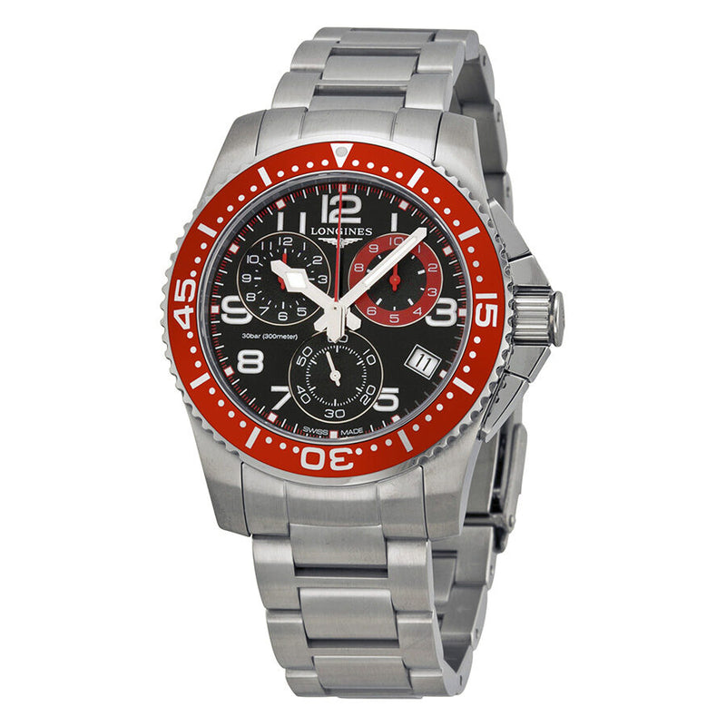 Longines HydroConquest Chronograph Black Dial Stainless Steel Men's Watch L36904596#L3.690.4.59.6 - Watches of America