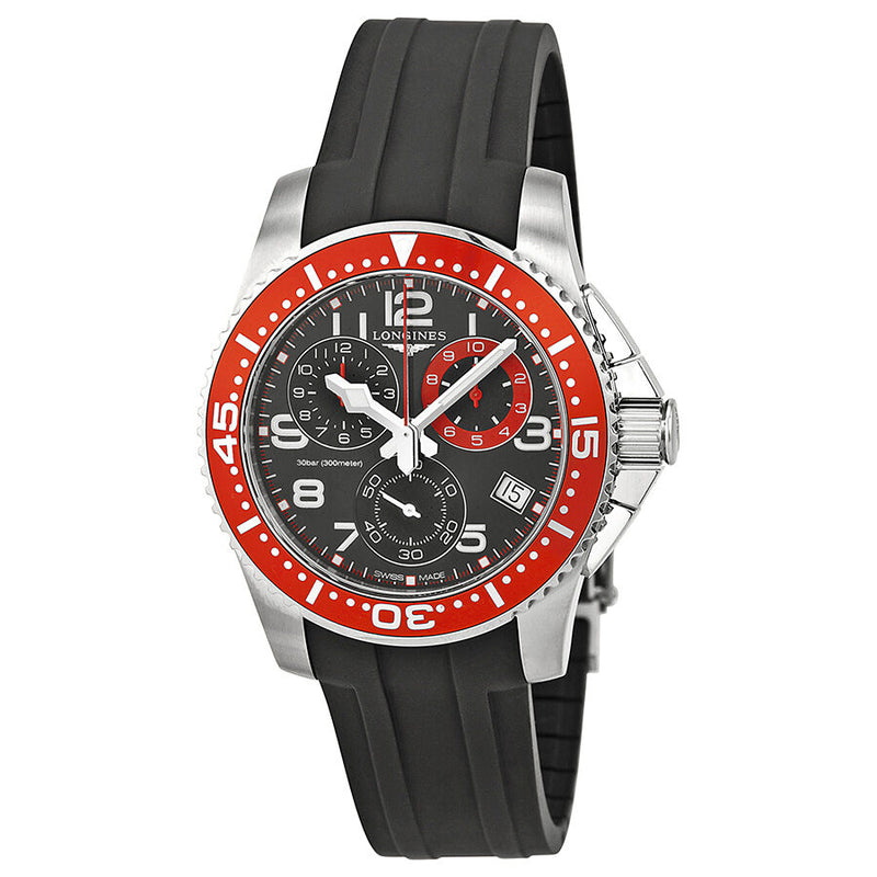 Longines HydroConquest Chronograph Black Dial Stainless Steel Men's Watch #L36904592 - Watches of America