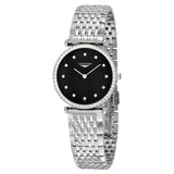 Longines La Grande Classique Black Dial Stainless Steel Ladies Watch #L4.513.0.58.6 - Watches of America