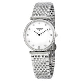 Longines La Grande Classique Diamond Mother of Pearl Dial Stainless Steel Ladies Watch #L4.741.0.80.6 - Watches of America