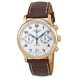 Longines Master Collection Silver Dial 18kt Rose Gold Brown