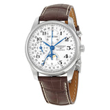 Longines Masters Automatic Chronograph White Dial Brown Leather Men's Watch #L26734785 - Watches of America