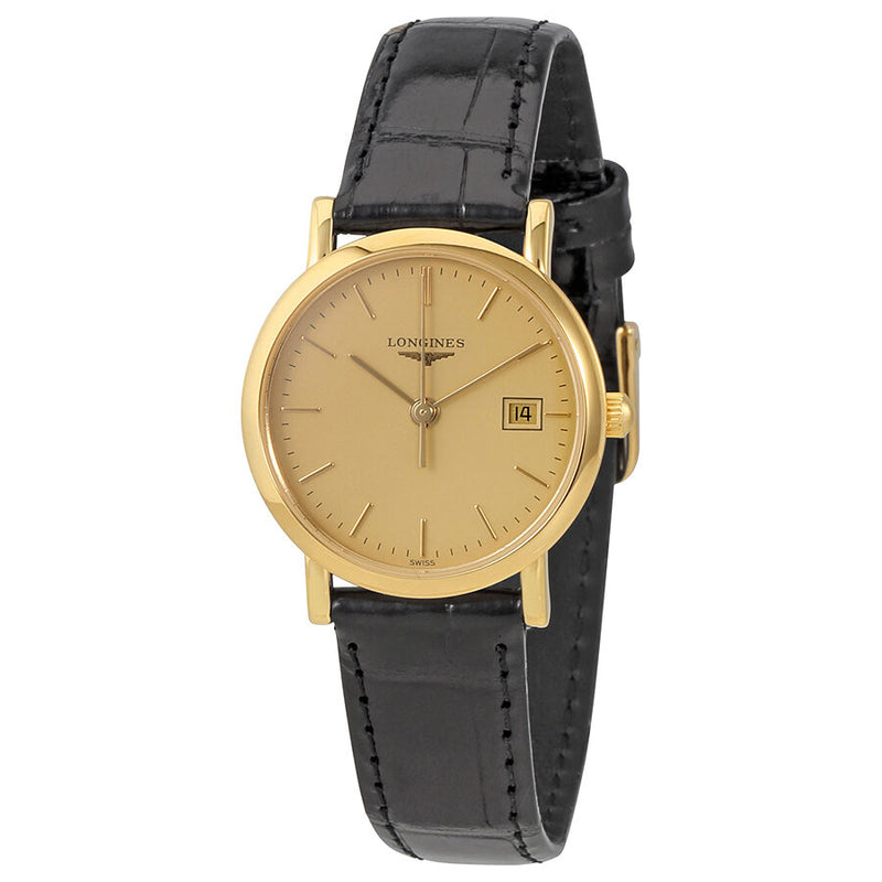 Longines Presence Champagne Dial Ladies 18K Yellow Gold Watch #L4.279.6.32.0 - Watches of America