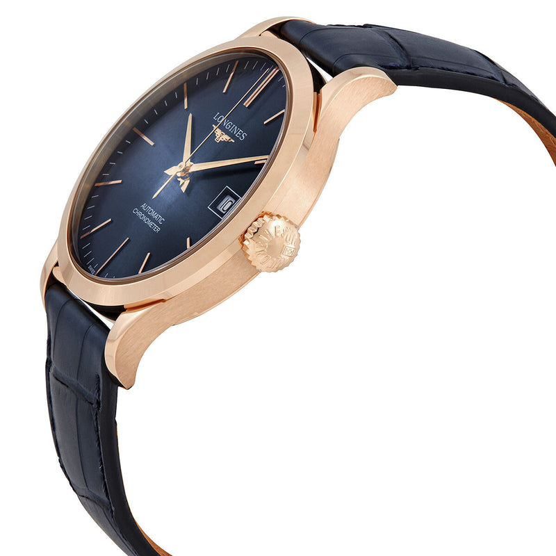 Longines Record Automatic Chronometer 18kt Rose Gold Blue Dial Watch L2.820.8.92.2 Watches of America