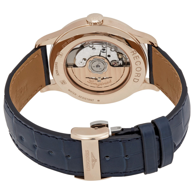 Longines Record Automatic Chronometer 18kt Rose Gold Blue Dial Watch L2.820.8.92.2 Watches of America