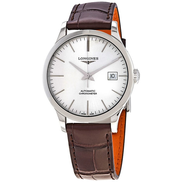 Longines Record Automatic Chronometer Silver Dial Men's Watch #L2.820.4.72.2 - Watches of America
