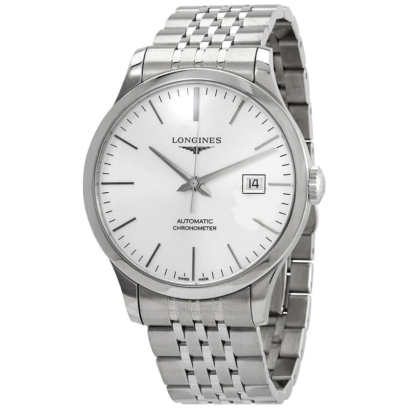 Longines Record Automatic Chronometer Silver Dial Men's Watch #L2.821.4.72.6 - Watches of America