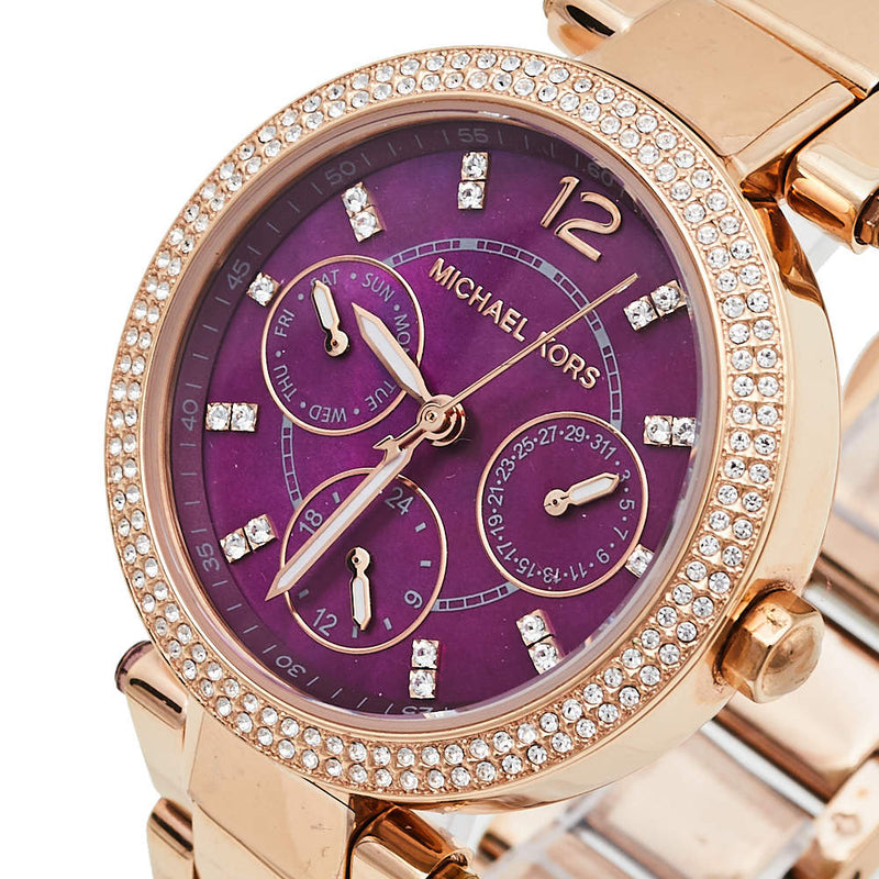 Reloj Michael Kors Parker para mujer con esfera ciruela MK6417