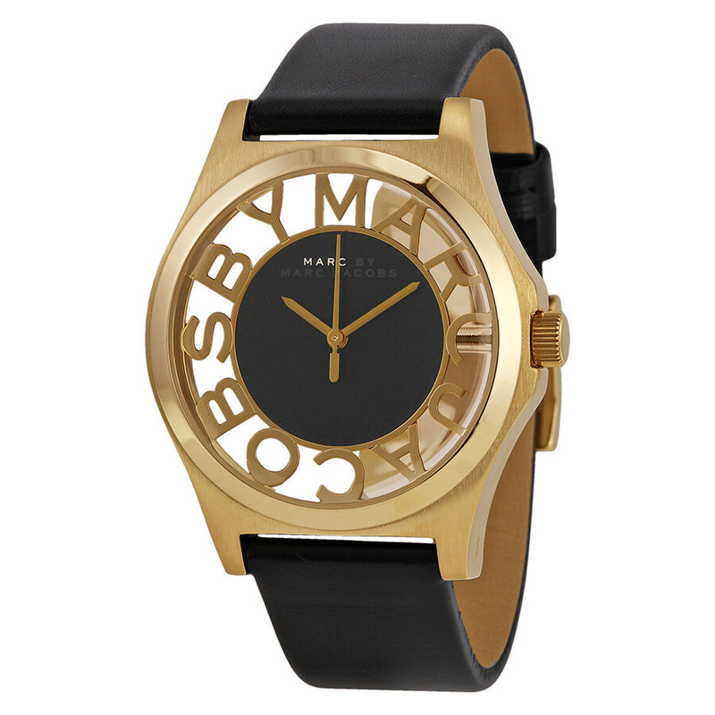 Marc by Marc Jacobs Henry Black Cut-out Dial Gold Ion-plated Ladies Watch MBM1246 - Watches of America