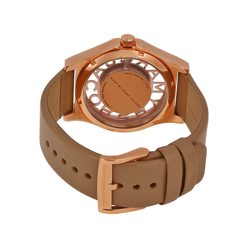 Marc by Marc Jacobs Henry Brown Cut-out Dial Rose Gold Ion-plated Ladies Watch MBM1245 - Watches of America #3