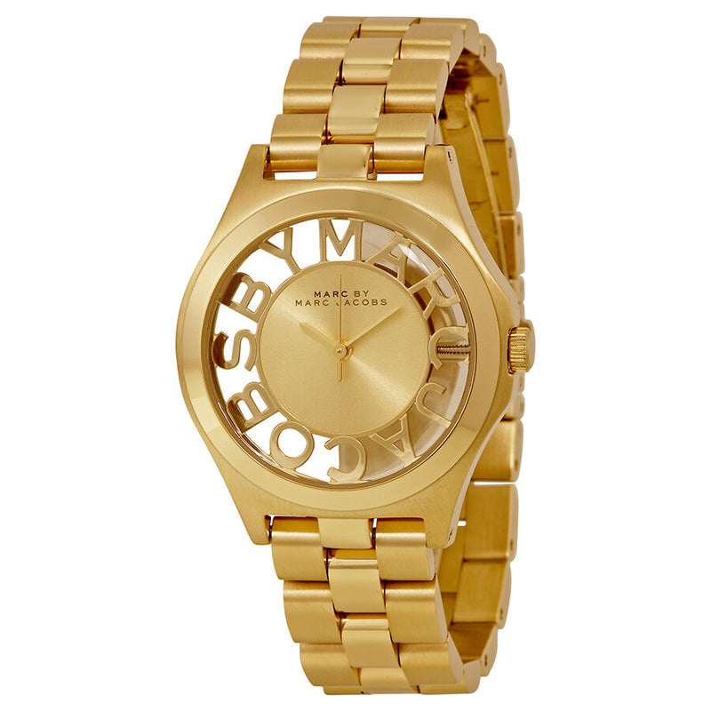 Marc by Marc Jacobs Henry Champagne Dial Gold-plated Ladies Watch MBM3292 - Watches of America