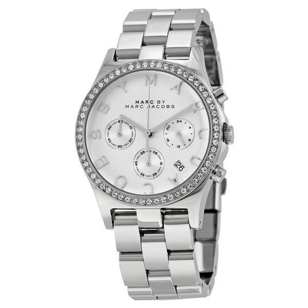 Marc by Marc Jacobs Henry Chronograph Silver Dial Stainless Steel Ladies Watch MBM3104 - Watches of America