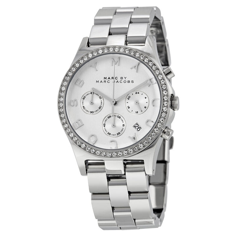 Marc by Marc Jacobs Henry Chronograph Silver Dial Stainless Steel Ladies Watch MBM3104 - Watches of America