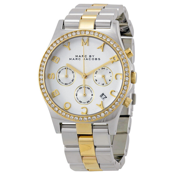 Marc by Marc Jacobs Henry Chronograph Silver Dial Stainless Steel Ladies Watch MBM3197 - Watches of America