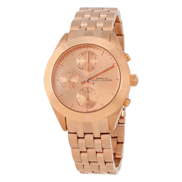 Marc by Marc Jacobs Peeker Chronograph Rose Dial Rose Gold-tone Ladies Watch - Watches of America