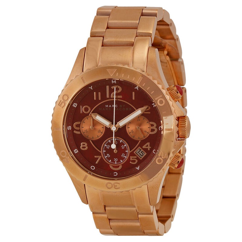 Marc by Marc Jacobs Rock Chronograph Mother of Pearl Dial Rose Gold-tone Unisex Watch MBM3251 - Watches of America