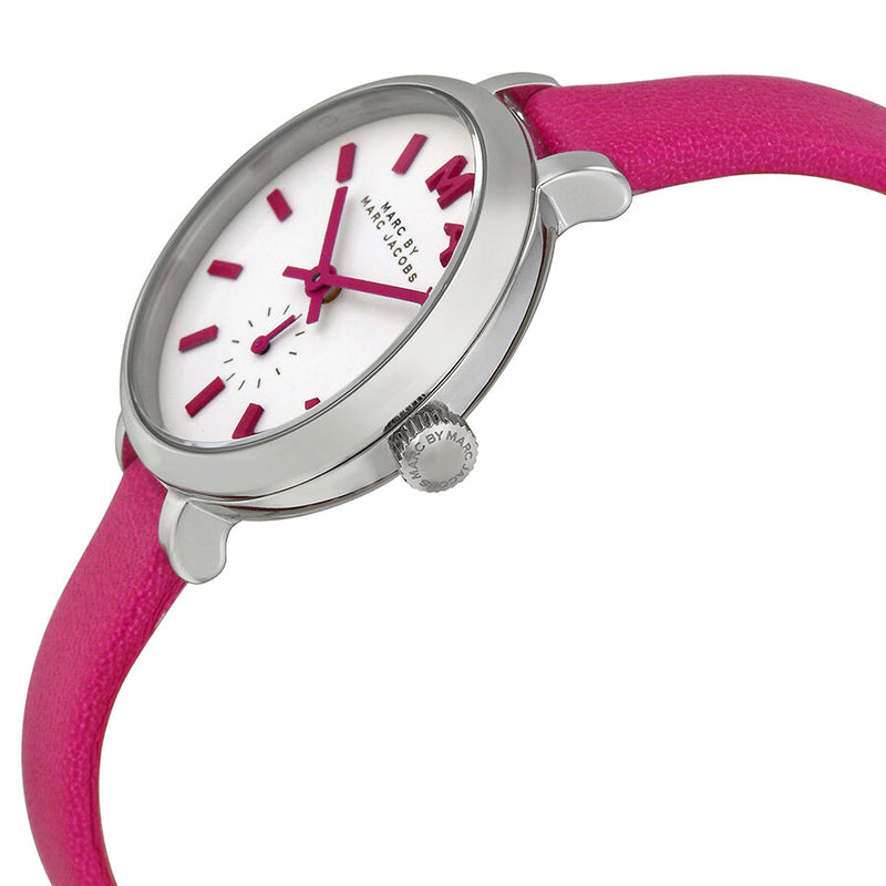 Marc by Marc Jacobs Sally White Dial Hot Pink Leather Ladies Watch MBM1353 - Watches of America #2