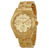 Marc by Marc Jacobs Blade Chronograph Gold Dial Gold-Tone Stainless Steel Ladies Watch #MBM3101 - Watches of America